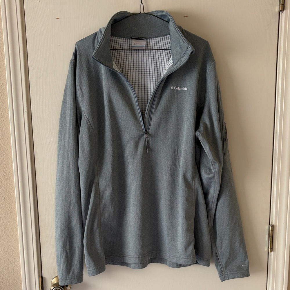 Columbia Steel Gray Plus Size Quarter-Zip Pullover | size 1x